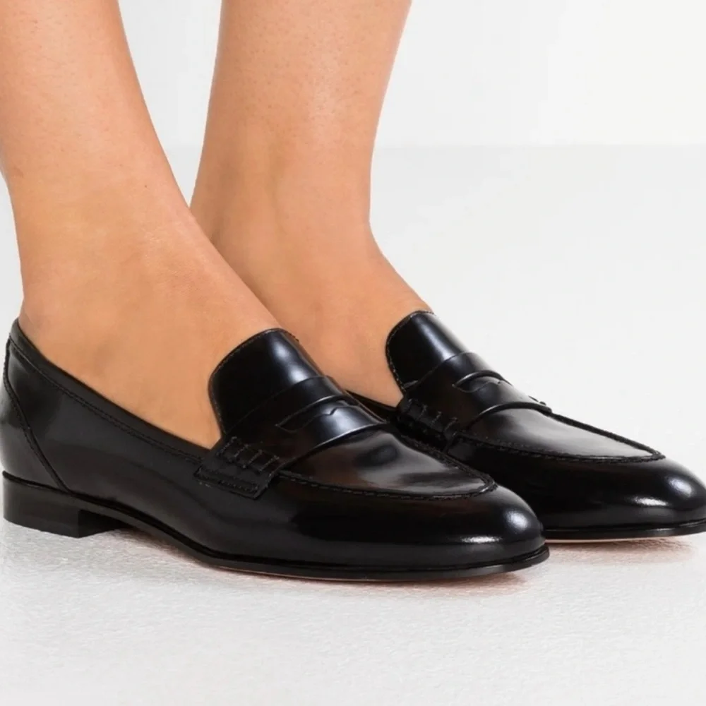 JCrew Academy Black Patent Leather Loafers - Picture 1 of 5